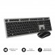 SUBBLIM Teclado Ergonómico y ratón inalámbricos Plano Silencioso Gris/Negro Ergo - subkbw-ceke01